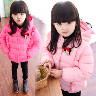 童装2015新款女童冬装韩版休闲加厚米奇羽绒棉外套中小儿童棉衣