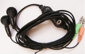 包邮耳机电脑语音耳机子耳麦2米加长线/耳塞3.5mm插头