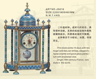 景泰蓝钟表珐琅座钟机械欧式钟表铸铜钟古典工艺钟家装摆设客厅钟