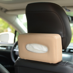 汽车用纸巾盒椅背挂式车载餐巾纸盒创意坐式皮革抽纸盒套车内用品