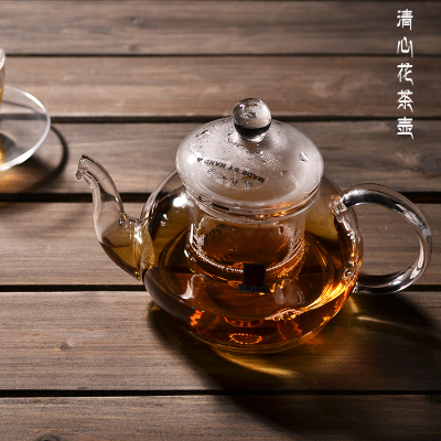 一屋窑耐热玻璃花茶壶耐高温加热玻璃茶壶过滤带盖功夫茶具