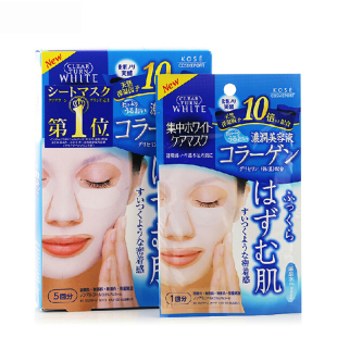 日本原装化妆品高丝KOSE胶原蛋白保湿补水美容液防纹面膜5片装