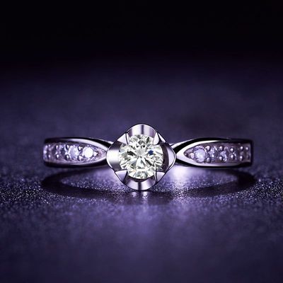 【天天特价】 925银 锆石银戒指 小巧璀璨之戒环 戒指 女