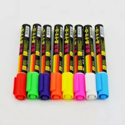 荧光板专用荧光笔 POP笔彩色记号笔玻璃板笔发光黑板笔水性笔