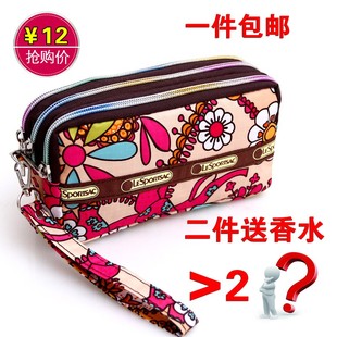零钱包韩国夏可爱三拉链女式手机包女士手拿包小化妆包 超大容量