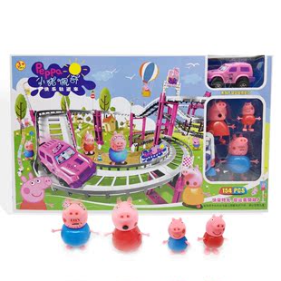 粉红猪小妹轨道火车带城堡 佩佩猪 小猪佩奇 猪爸爸猪妈妈 乔治猪