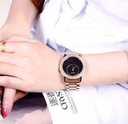 韩版时尚水钻女士款手表大表盘女表 时装表皮带防水潮流学生腕表