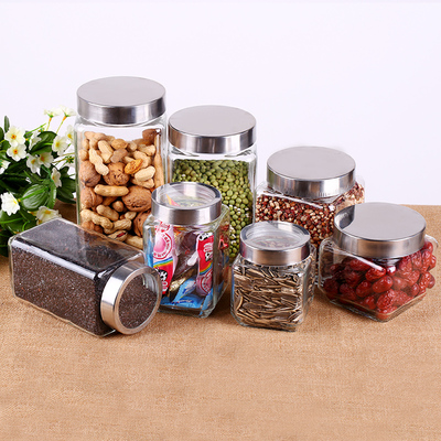 爆款密封罐大号玻璃瓶透明储物罐茶叶罐厨房用品无铅玻璃收纳罐