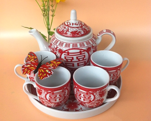 便宜贴花纸茶杯茶具套装适合送礼结婚茶具套装特惠装不包邮茶具