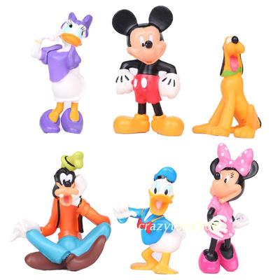 米奇公仔 迪士尼唐老鸭米妮玩偶模型 全套6款玩具可爱摆件礼物