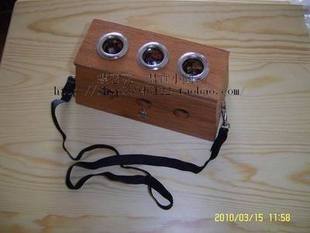 三孔 实木 艾条艾灸盒 （纯天然木制品，盖子带锡箔纸、耐高温）