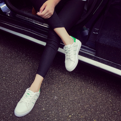 2016夏季新款低帮鞋女鞋圆头纯色系带韩版胶粘鞋平跟中口橡胶板鞋