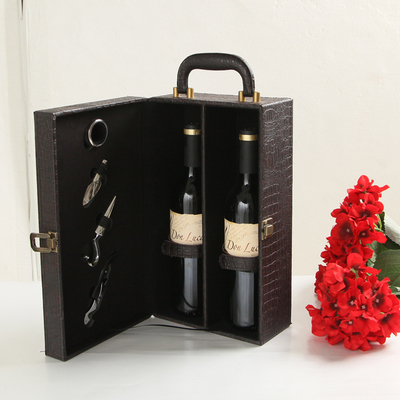 红酒礼盒双支皮箱西班牙原瓶进口唐卢卡干红葡萄酒整箱