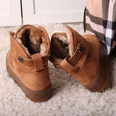 远步冬季新款短筒棉靴休闲雪地靴学院风女鞋棉鞋棉靴加厚保暖