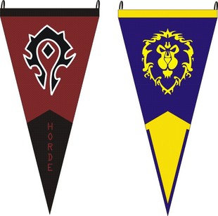 魔兽世界部落与联盟三角旗帜挂旗经典收藏网络游戏周边道具包邮