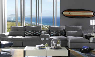 爱依瑞斯风格 圣罗莎同款沙发 灰色棉麻沙发 功能靠背，新品特价