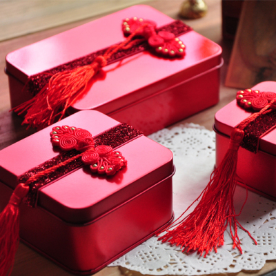 包邮费列罗马口铁结婚喜糖盒子 中式红色创意高档 可放烟喜蛋铁盒