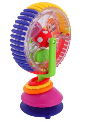 【美国代购，现货】Sassy三色旋转摩天轮婴儿带吸盘创意益智玩具