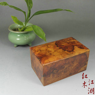缅甸花梨瘿木文玩盒 抽盖 珍贵红木 纹理绚丽 边境贸易 地利特价