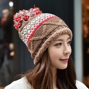 2015新韩款帽子女冬天加绒加厚毛线针织帽复古百搭保暖时尚女帽子
