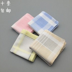 【记忆手帕】小织条 出口日本 手帕 女士纯棉 小手绢 吸汗手帕