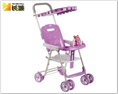 夏季婴儿幼儿车简易可折叠轻便宝宝bb手推车万向轮带餐盘