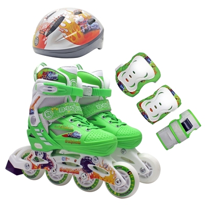 奥得赛096儿童直排溜冰鞋套装可调轮滑鞋儿童旱冰鞋滚轴溜冰鞋