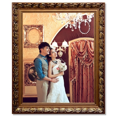欧式实木相框挂墙婚纱照片相框16 18 24 30 36寸油画框画框可定制