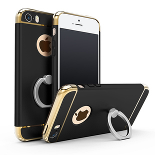 苹果5s手机壳iphone5s超薄磨砂iphonese指环支架防摔防滑防汗全包