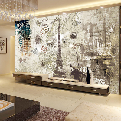 欧式复古壁纸艺术美式客厅电视背景墙纸复古墙布个性定制壁画墙布