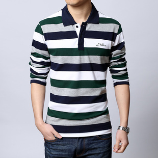 2016男士长袖T恤Polo衫 棉质t恤 秋装韩版修身男装上衣大码T恤