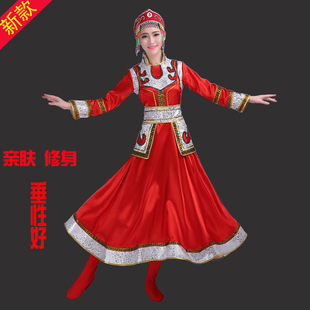 蒙古舞蹈服装女成人蒙族袍连衣裙演出服新款民族少数民族鸿雁草原