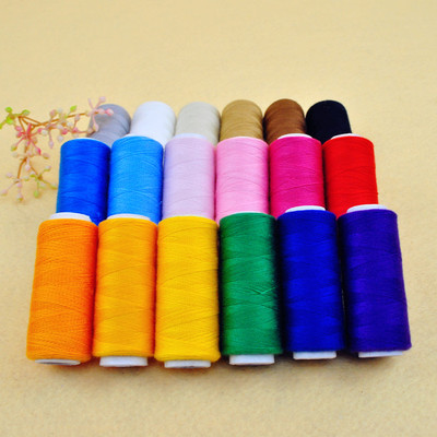 彩色涤纶线 彩色缝纫线手缝线针线缝纫机 家用缝布贴线 18色可选