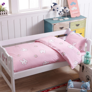 宝宝婴儿童幼儿园床上用品纯棉床单三件套含芯六件套卡通全棉被套