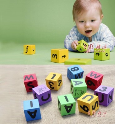 彩色方块 百天周岁宝宝必备玩具 欧美风格婴儿最新款儿童摄影道具