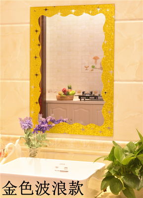 简约壁挂浴室镜子梳妆清卫浴镜卫生间镜黏贴无框贴墙镜洗手间镜子