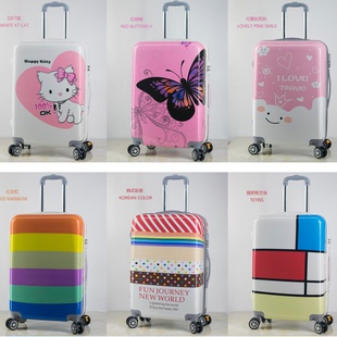 个性涂鸦行李箱旅行箱儿童卡通拉杆箱可爱小清新20寸万向轮学生女