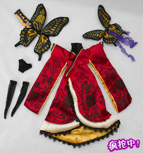 Takara Blythe小布娃娃衣服 和服套装带蝴蝶腰带发饰 限量版清仓