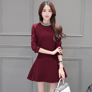 秋季套装女装2016秋装新款韩版小香风气质显瘦套装裙时尚两件套潮