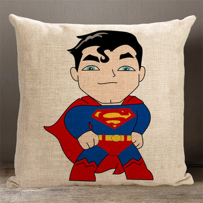 卡通蝙蝠侠超人蜘蛛侠棉麻抱枕汽车沙发靠枕坐垫靠垫周边定做定制