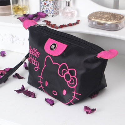 日韩2016新款化妆包旅行袋KT猫凯蒂猫迷你可爱卡通防水刺绣收纳袋