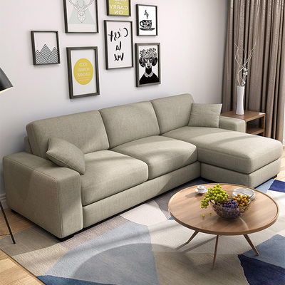 布艺沙发小户型组合现代简约可拆洗客厅家具双三人时尚日式布沙发