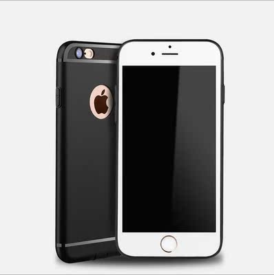 iPhone6手机壳苹果6plus硅胶6s磨砂超薄简约防摔带防尘塞奢华套软