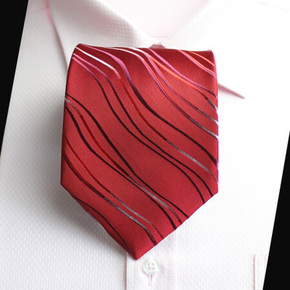 2016款绅士暗红色银丝婚庆领带 男 正装 结婚领带 真丝新郎领带
