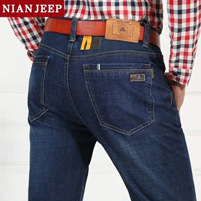 冬季新品NIAN JEEP/吉普盾牛仔裤子时尚百搭商务休闲直筒宽松长裤