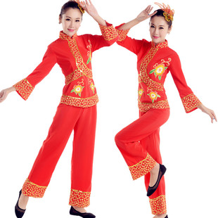 2016新款民族中老年秧歌服腰鼓舞经典民族舞蹈服装女舞台演出服
