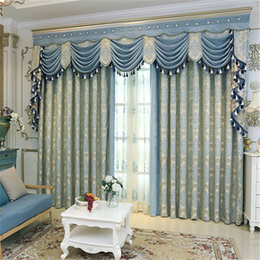 高档奢华欧式窗帘客厅豪华成品特价高精密提花雪尼尔卧室飘窗遮光