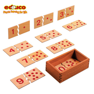 荷兰educo 1-10数字对对碰游戏木质拼图益智玩具幼儿数学启蒙教具