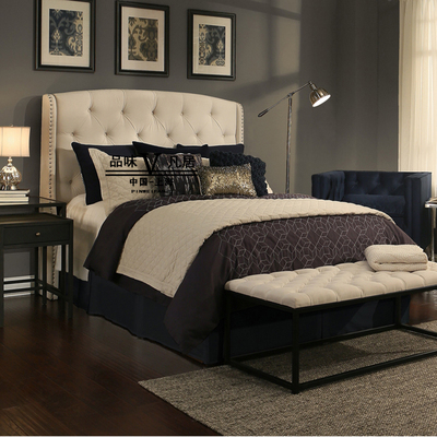美式布艺床现代简约公主床 1.8米欧式双人床北欧床婚床小户型软床
