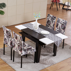 简约现代实木餐桌椅组合6人小户型餐桌长方形家具宜家4人拆叠饭桌